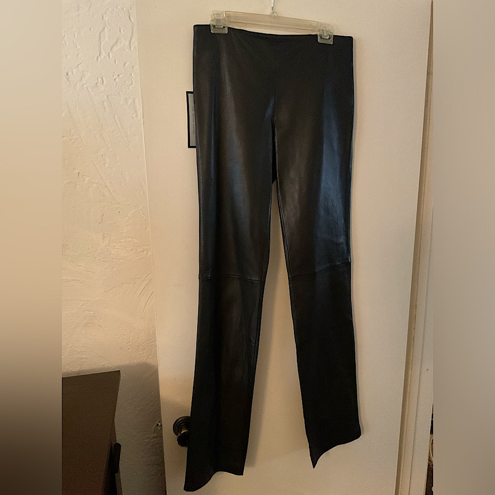 Black Leather Pants - Size 8